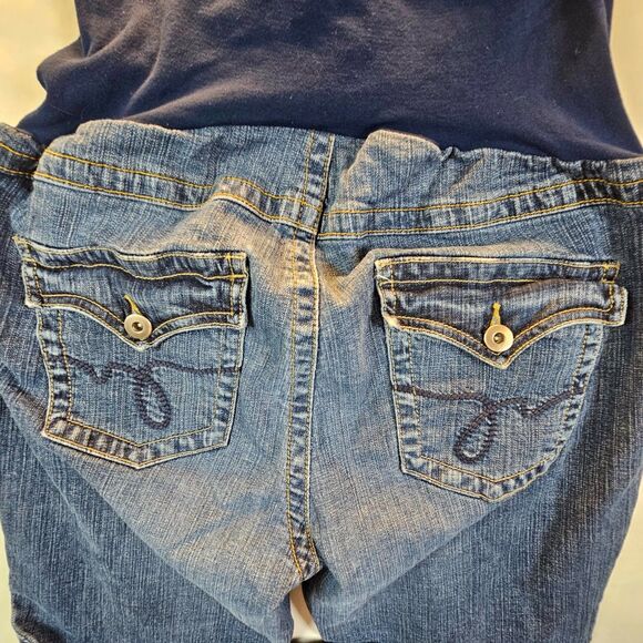 Oh Baby Motherhood Maternity Jean Capri Crops Womens Size Large 20" Inseam - Picture 9 of 12